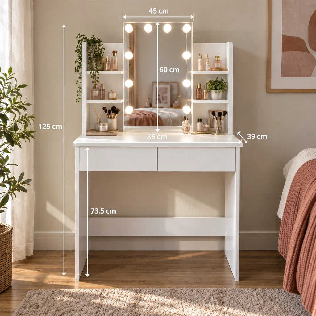 Hallie Hollywood dressing table dimensions
