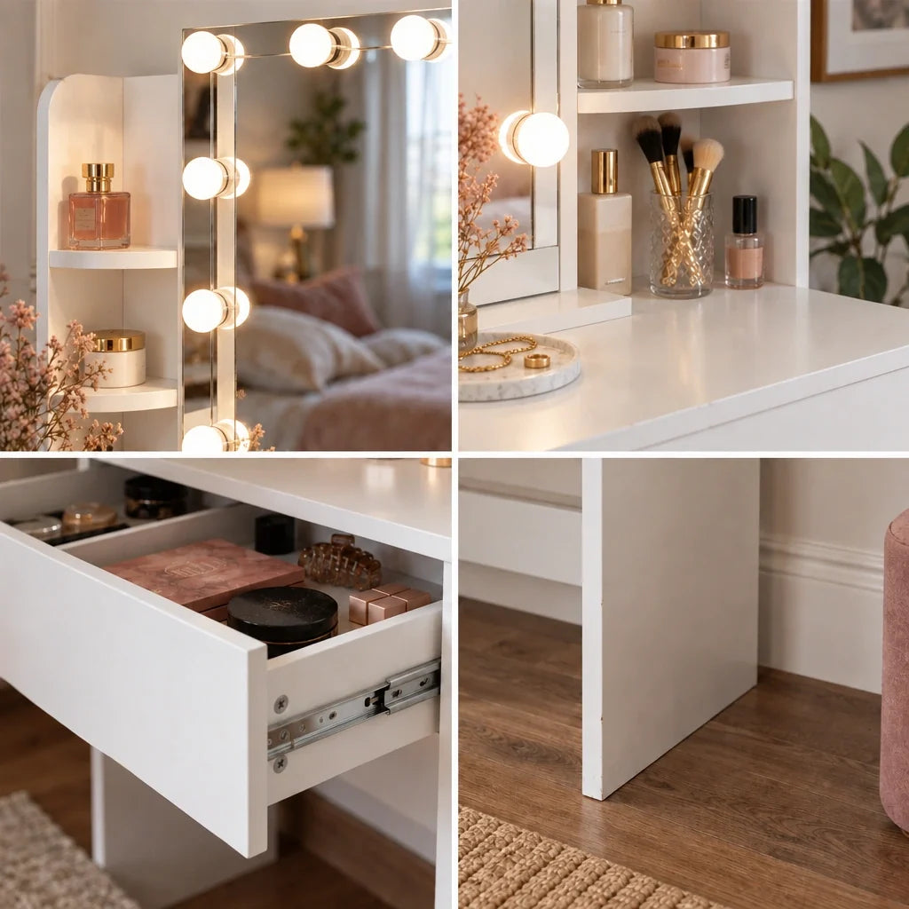 Hallie Hollywood dressing table, close-up details