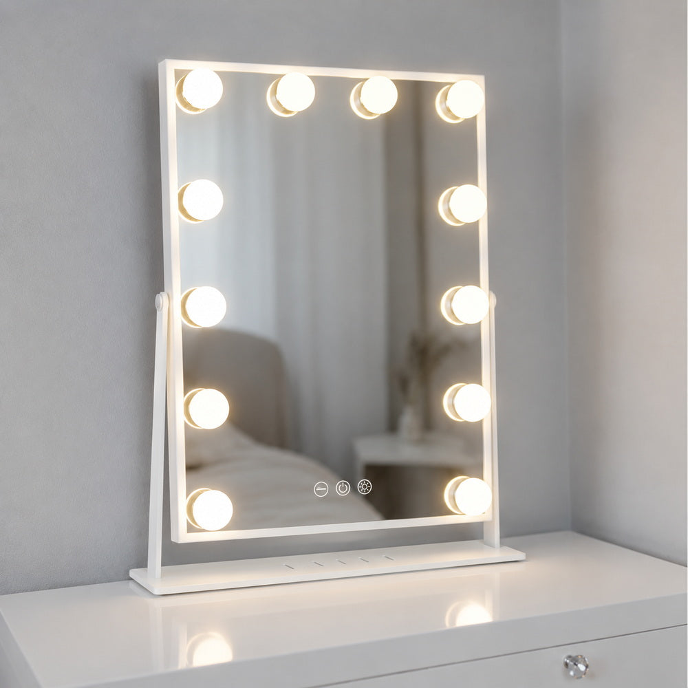 Dainty Darling Hollywood Mirror in White | Eleva regenerated |01