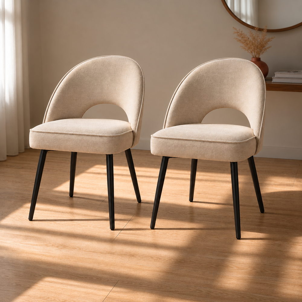 Warm Latte Tufted Vanity Chairs, Set of 2 | Eleva regenerated |01