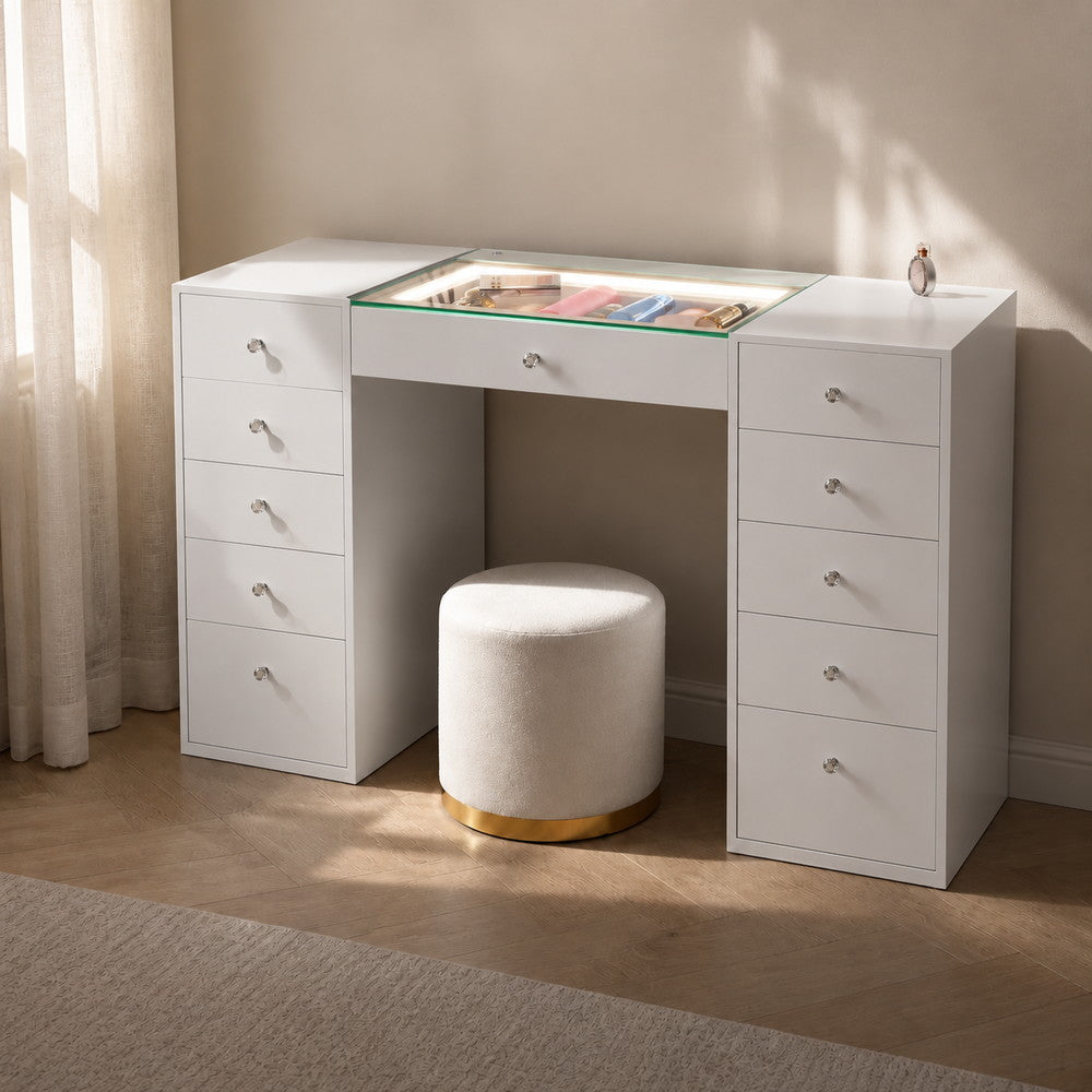 Lit From Within Glass Top Dressing Table | Eleva regenerated |01