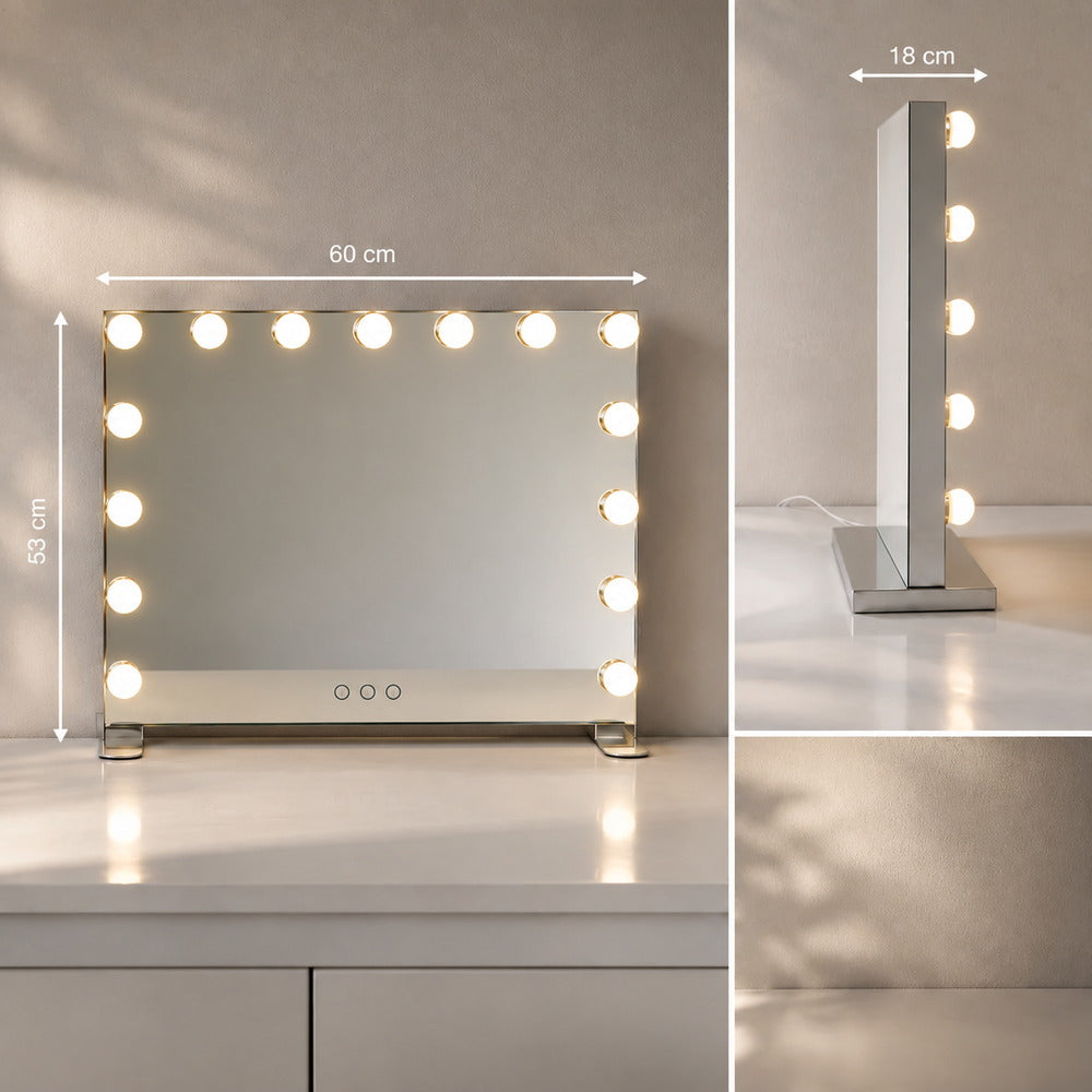 Spotlight Chrome Hollywood Vanity Mirror | Eleva regenerated |02