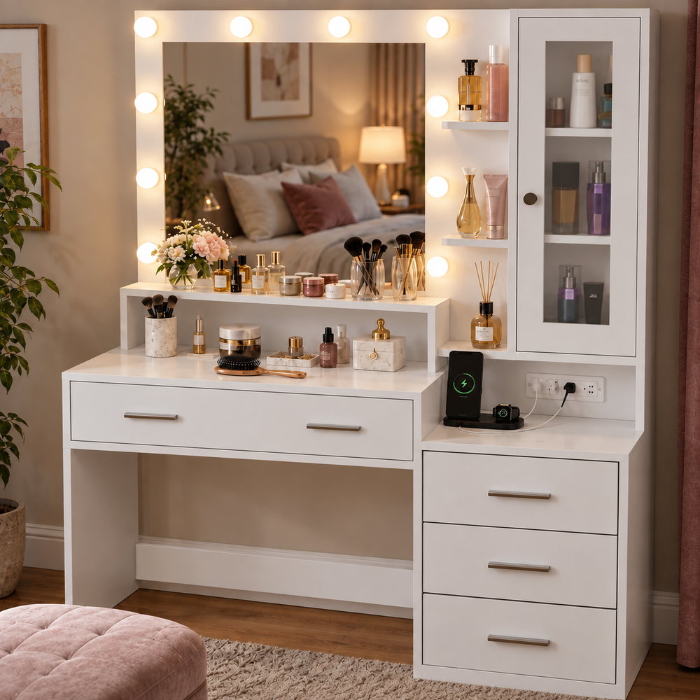 Starlit Hollywood Vanity in White | Eleva regenerated |02