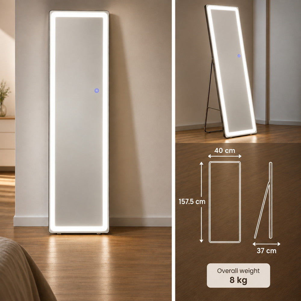 Outfit-Check Light-Up Floor Mirror | Eleva regenerated |02