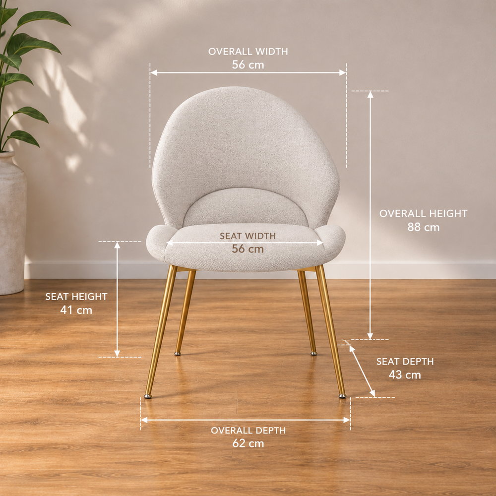 Whisper Grey Bouclé Vanity Chair Pair | Eleva regenerated |03