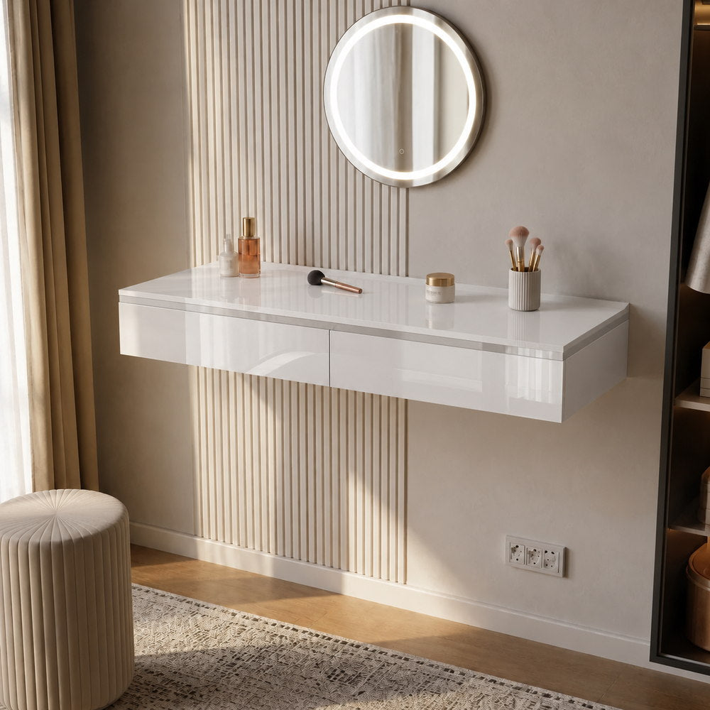 Floating Glow Wall Vanity in Gloss White | Eleva regenerated |03