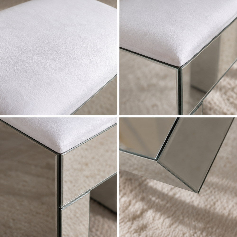Shimmer & Shine Mirrored Vanity Stool | Eleva regenerated |04