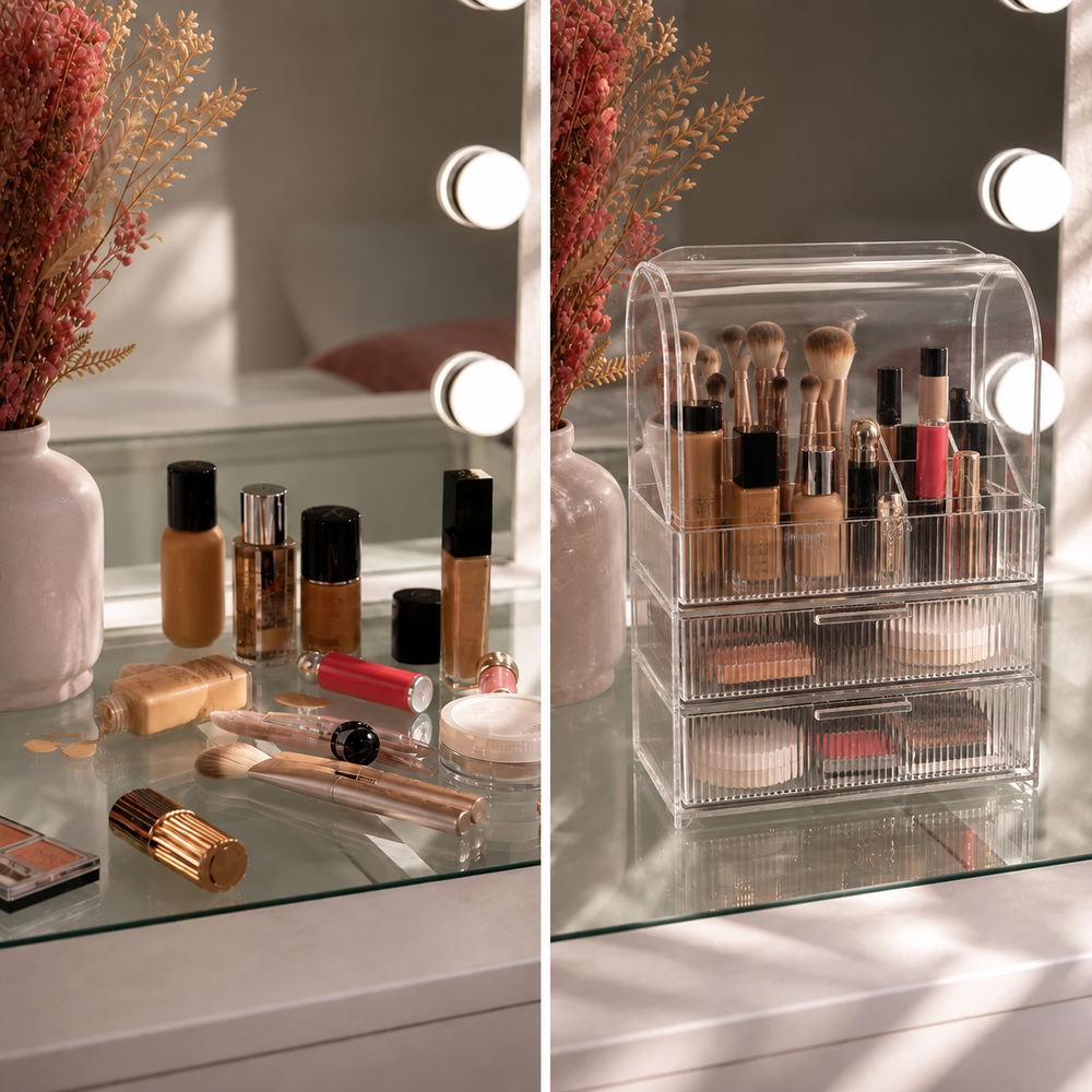 Everyday Edit Clear Makeup Organiser | Eleva regenerated |05