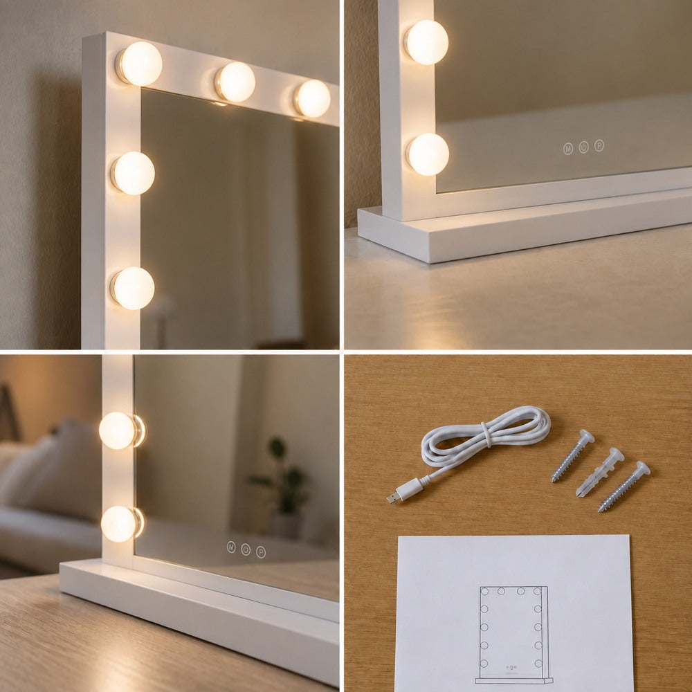Leading Lady Hollywood Mirror in White | Eleva regenerated |05