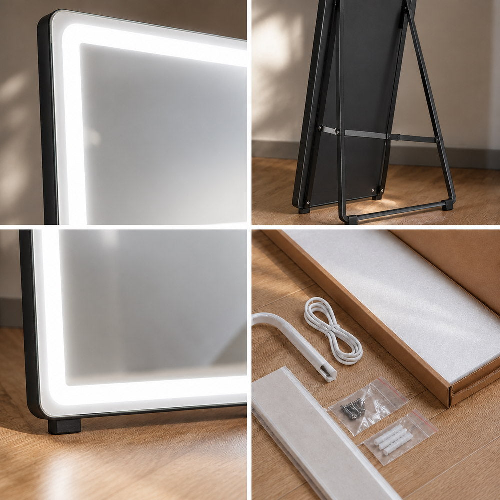 Outfit-Check Light-Up Floor Mirror | Eleva regenerated |05