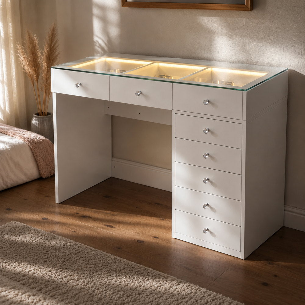 Evening Glow Dressing Table with 8 Drawers | Eleva regenerated |06