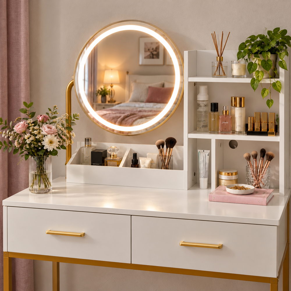 Halo Round Mirror Vanity Set | Eleva regenerated |06