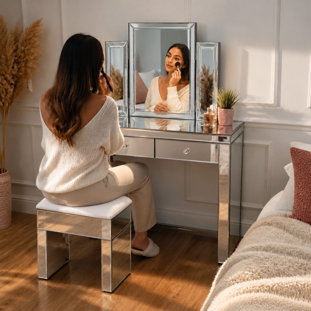 Silver Lining Mirrored Dressing Table | Eleva regenerated |06