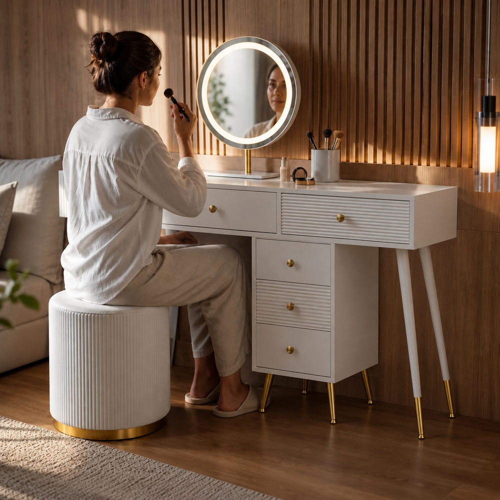 Date Night White & Gold Dressing Table | Eleva regenerated |06