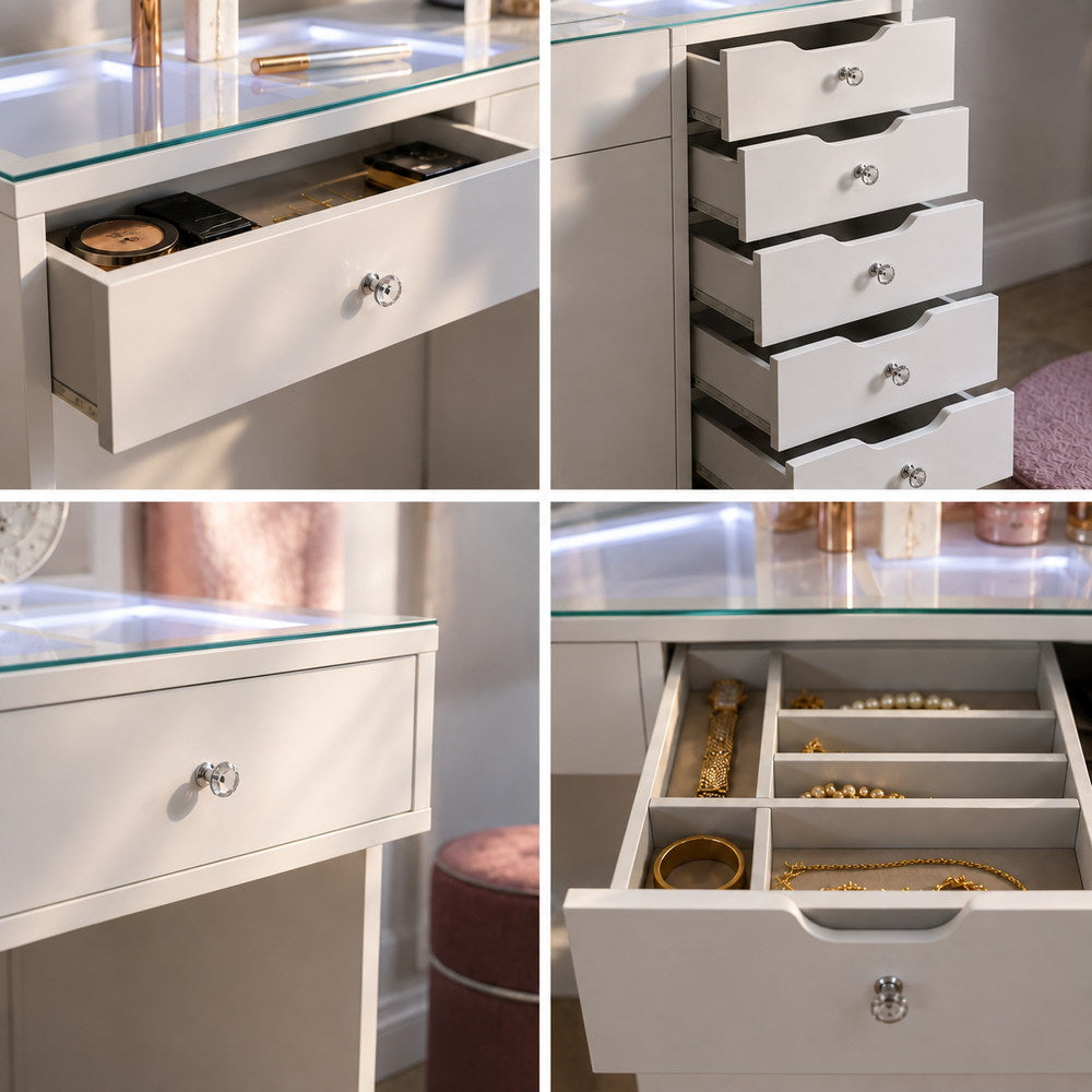Evening Glow Dressing Table with 8 Drawers | Eleva regenerated |07