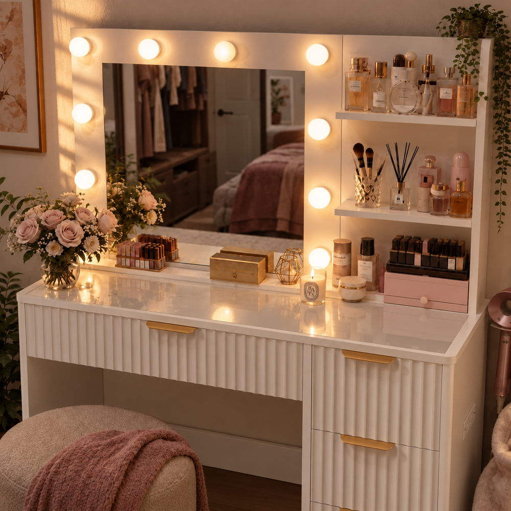 Ribbed Romance Hollywood Vanity | Eleva regenerated |07