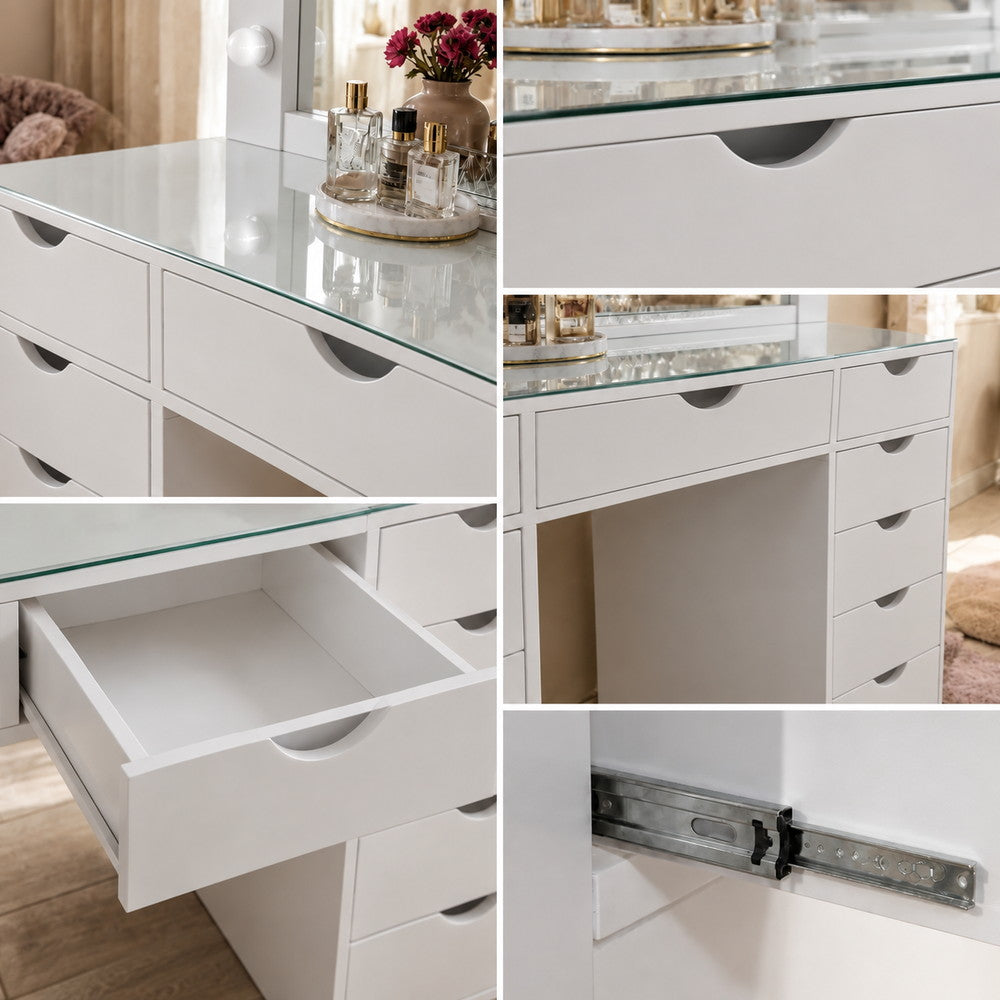 Plenty of Pretty Dressing Table Set in White | Eleva regenerated |08