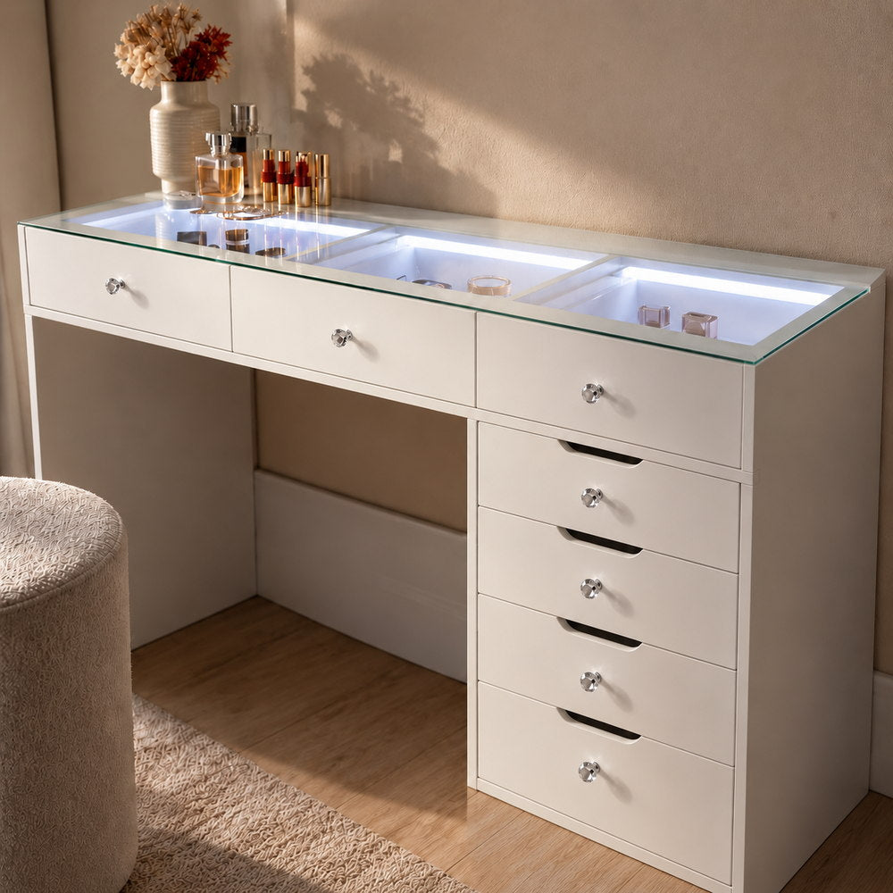 Evening Glow Dressing Table with 8 Drawers | Eleva regenerated |08