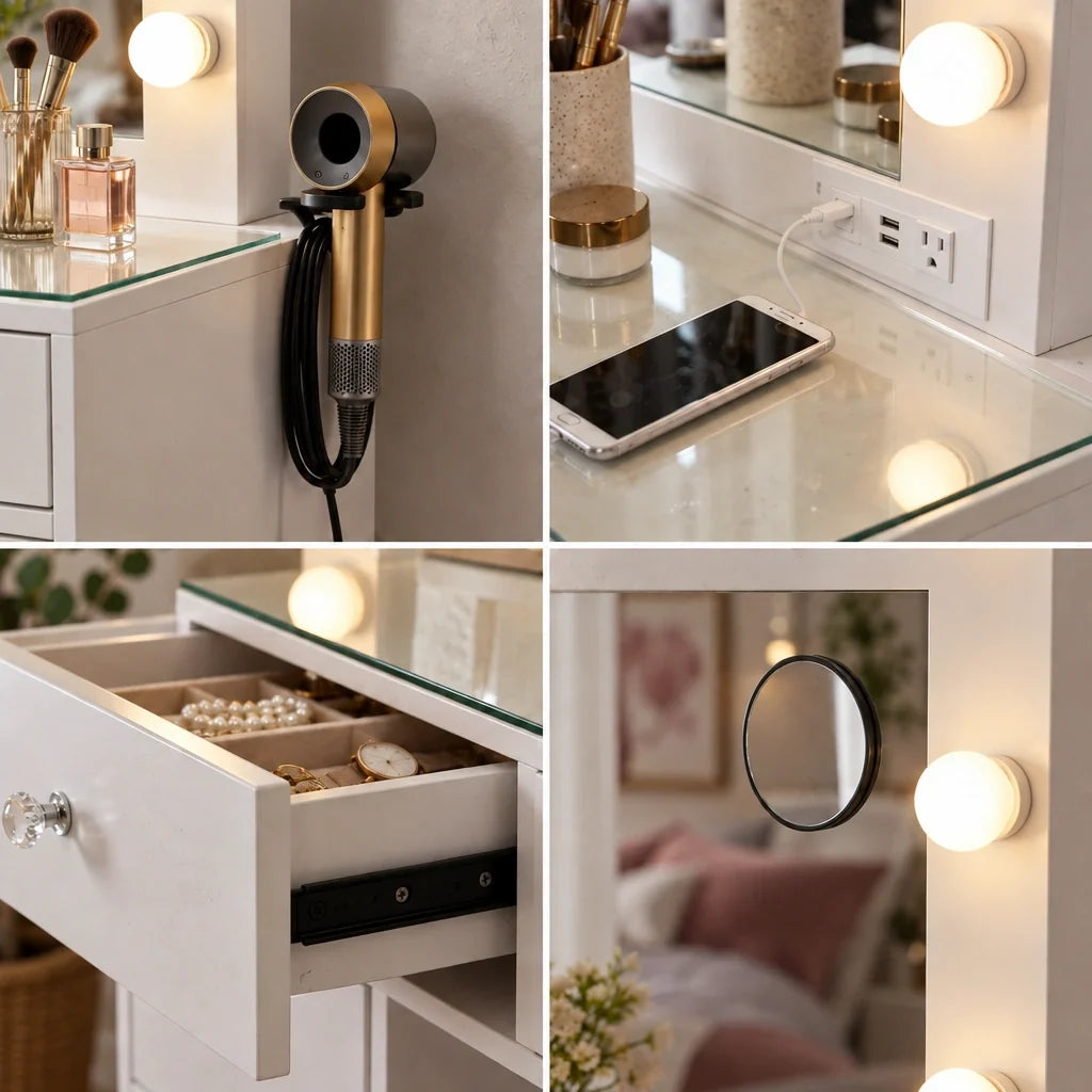 Viola Hollywood dressing table, close-up details