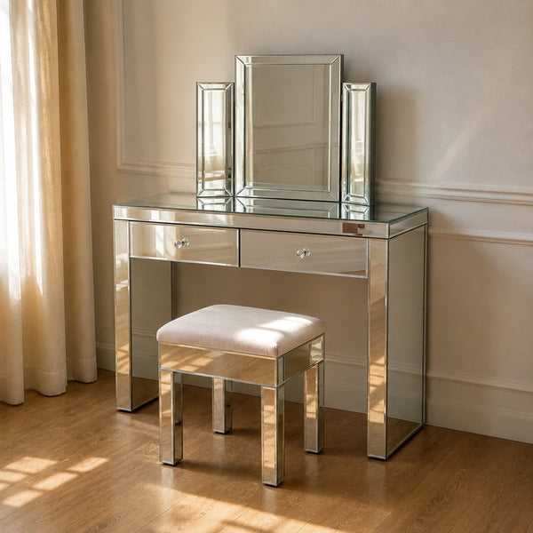 Silver Lining Mirrored Dressing Table | Eleva regenerated |01