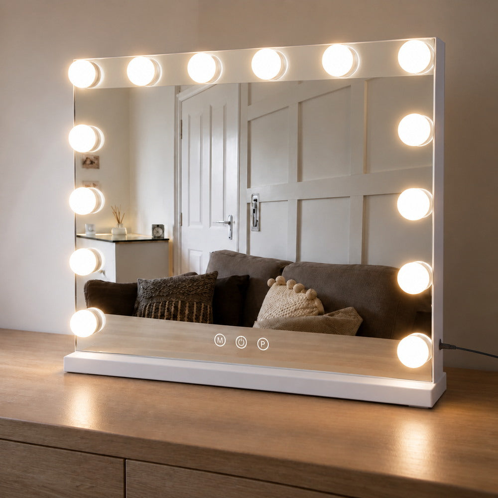 Twinkle Hollywood Mirror in White | Eleva regenerated |01