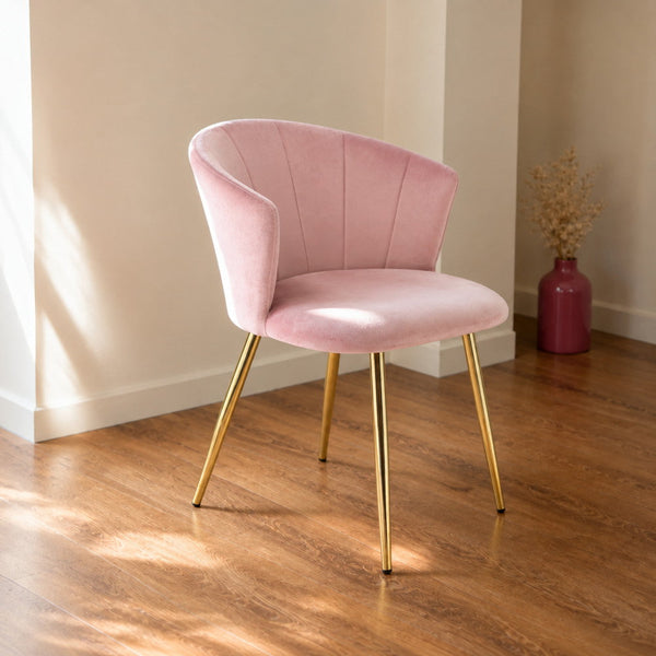 Pretty in Pink Velvet Vanity Chair | Eleva regenerated |01
