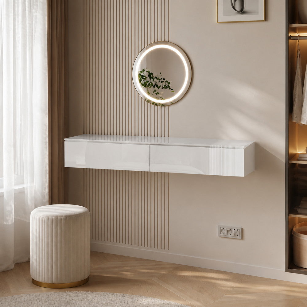 Floating Glow Wall Vanity in Gloss White | Eleva regenerated |01