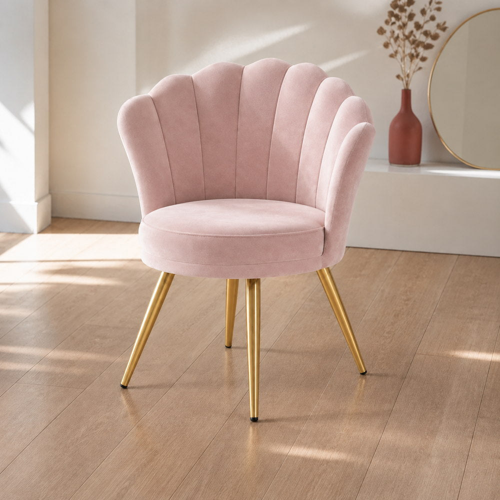 Mermaid Shell Velvet Vanity Chair | Eleva regenerated |01