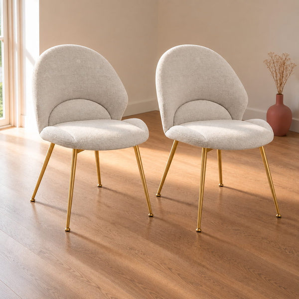 Whisper Grey Bouclé Vanity Chair Pair | Eleva regenerated |01