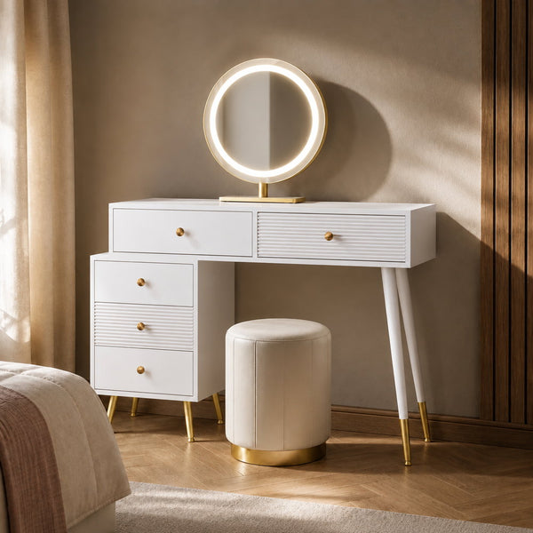 Date Night White & Gold Dressing Table | Eleva regenerated |01