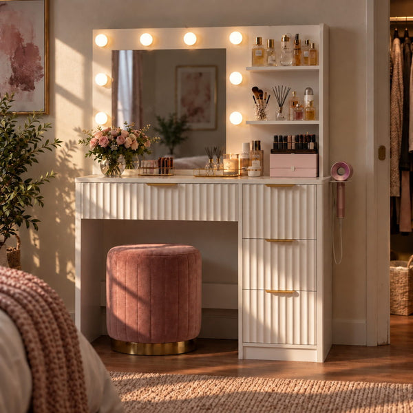 Ribbed Romance Hollywood Vanity | Eleva regenerated |01