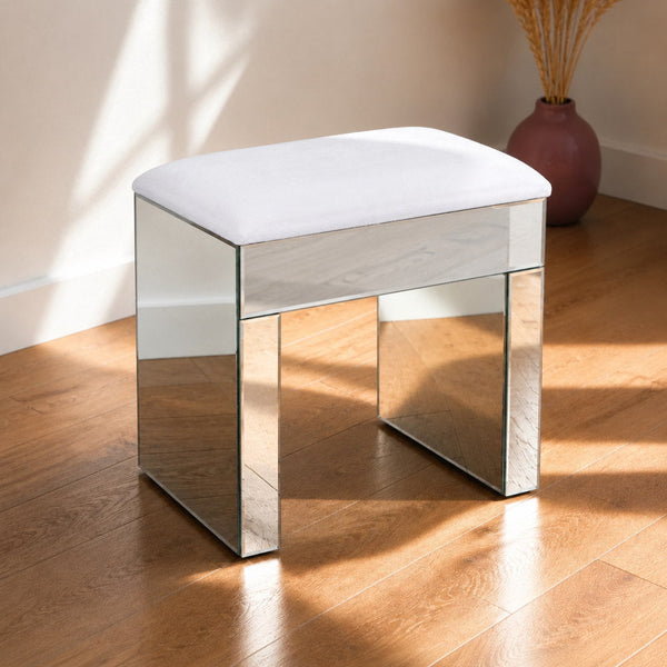 Shimmer & Shine Mirrored Vanity Stool | Eleva regenerated |01
