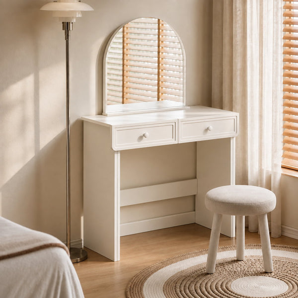 Moonlit Arch Dressing Table in Cream White | Eleva regenerated |01