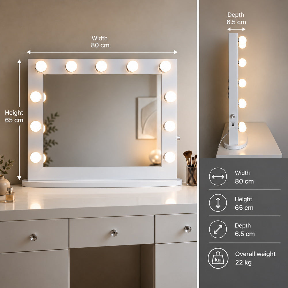 Opening Night Hollywood Mirror in White | Eleva regenerated |02