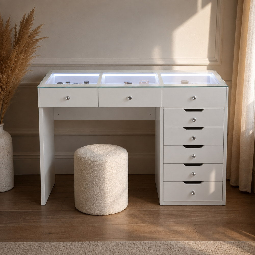 Evening Glow Dressing Table with 8 Drawers | Eleva regenerated |02
