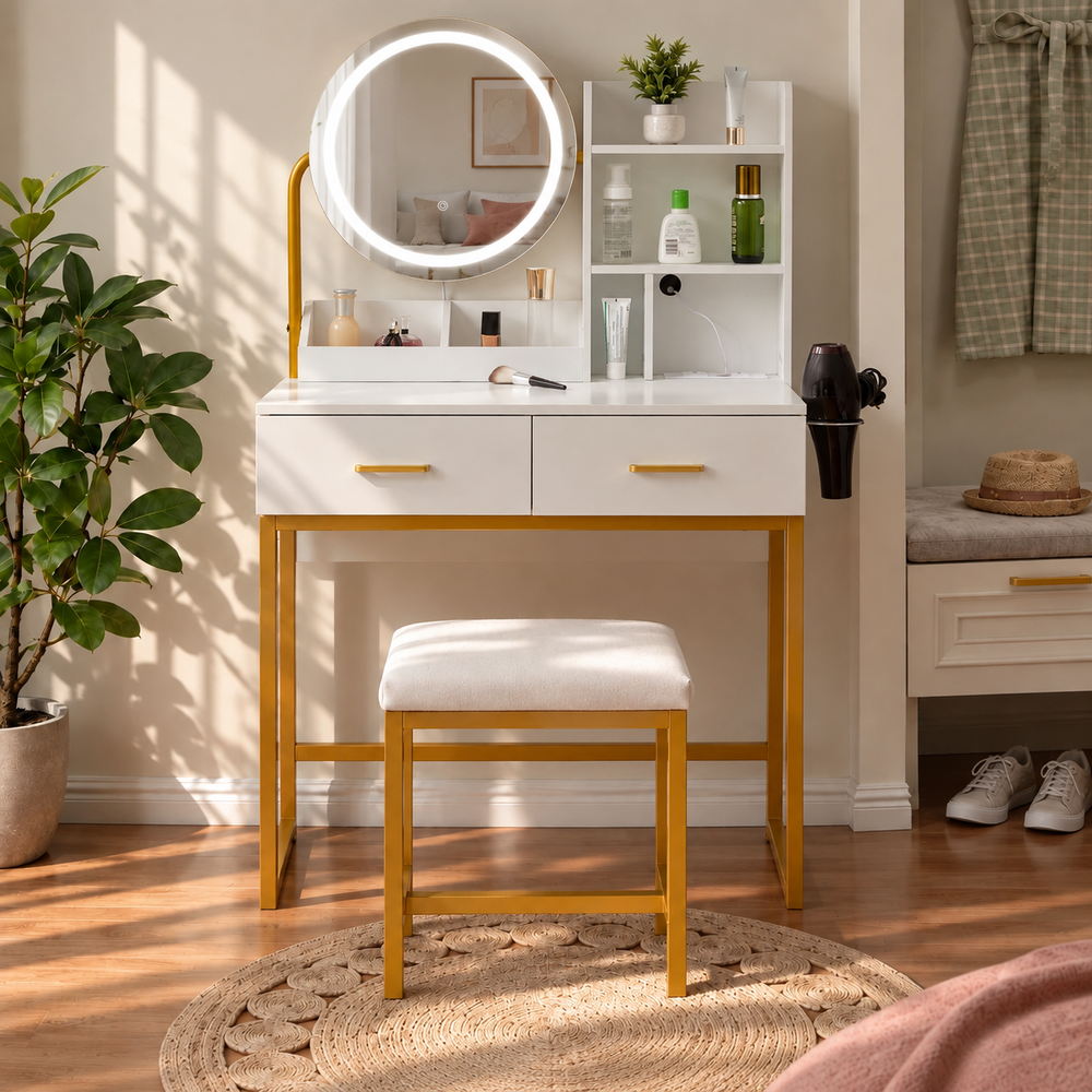 Halo Round Mirror Vanity Set | Eleva regenerated |02