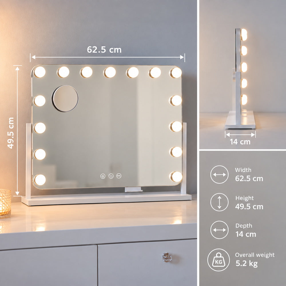 Close-Up Beauty Vanity Mirror with Magnifier | Eleva regenerated |02