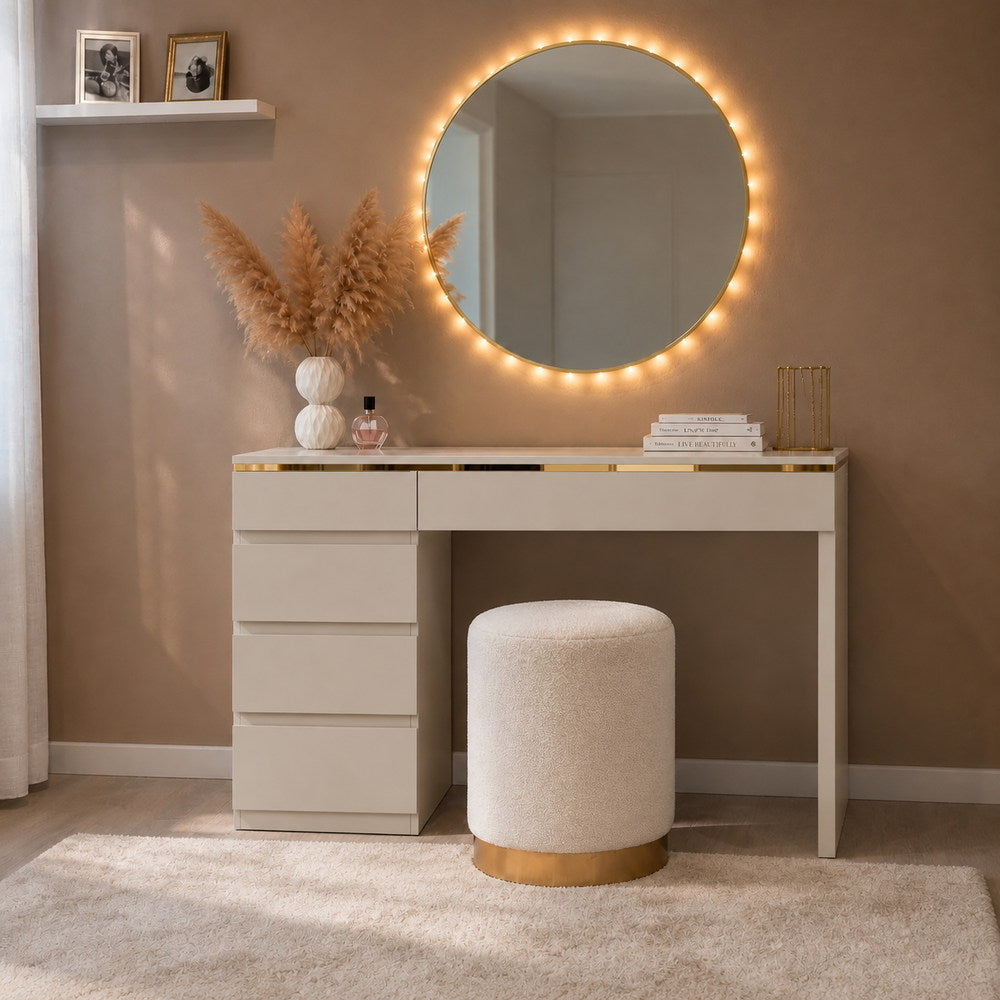 Gold Ribbon Dressing Table in Cashmere | Eleva regenerated |02
