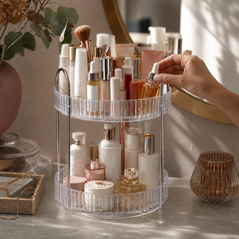 Twirl & Glow Rotating Skincare Organiser | Eleva regenerated |02