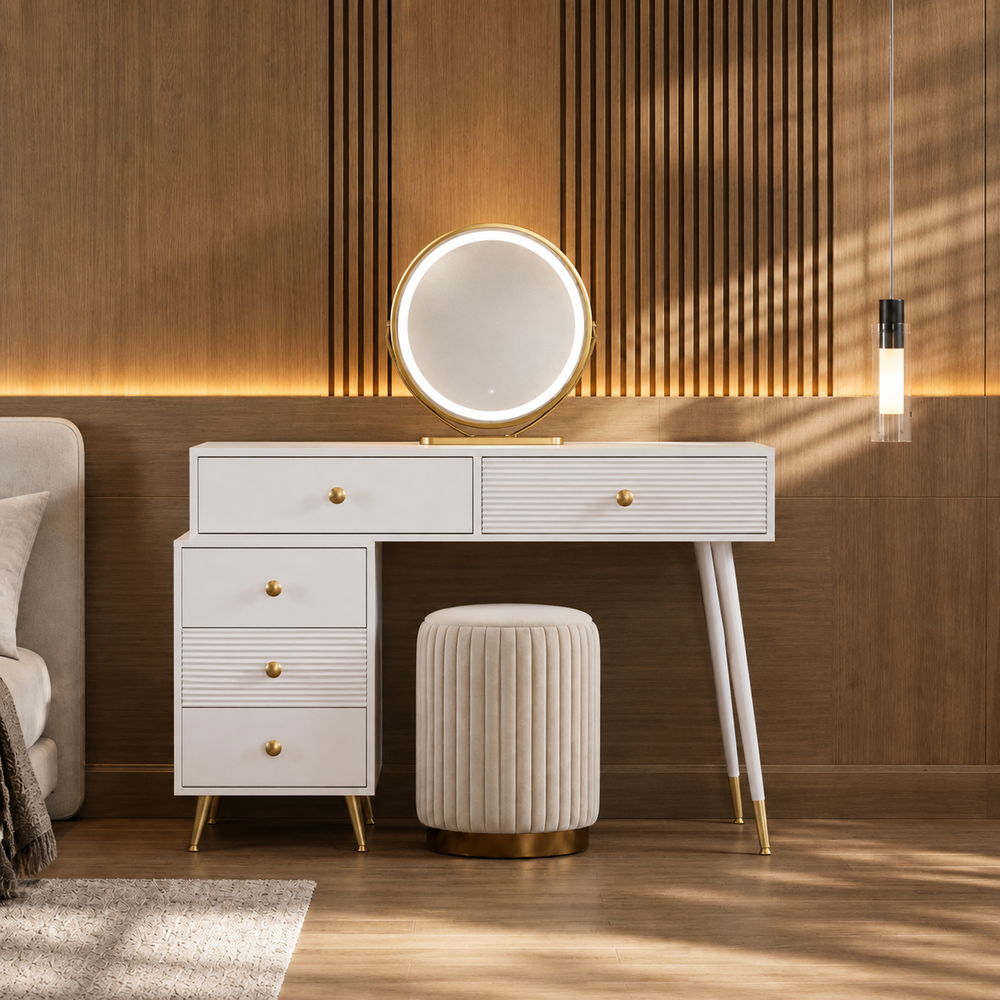 Date Night White & Gold Dressing Table | Eleva regenerated |02