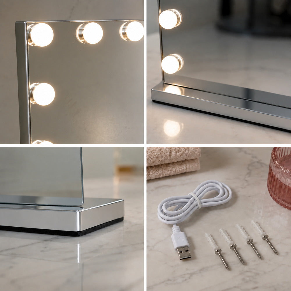 Spotlight Chrome Hollywood Vanity Mirror | Eleva regenerated |03