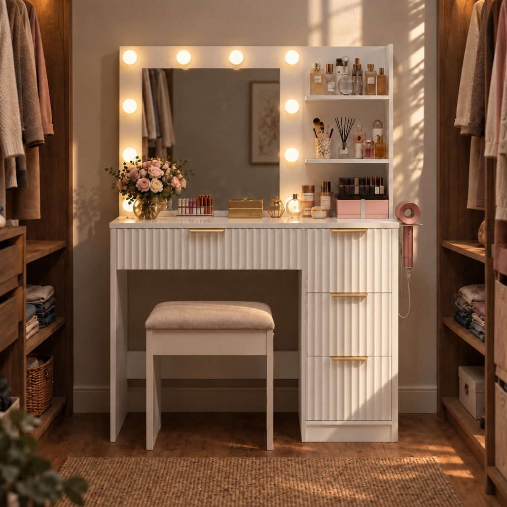 Ribbed Romance Hollywood Vanity | Eleva regenerated |03