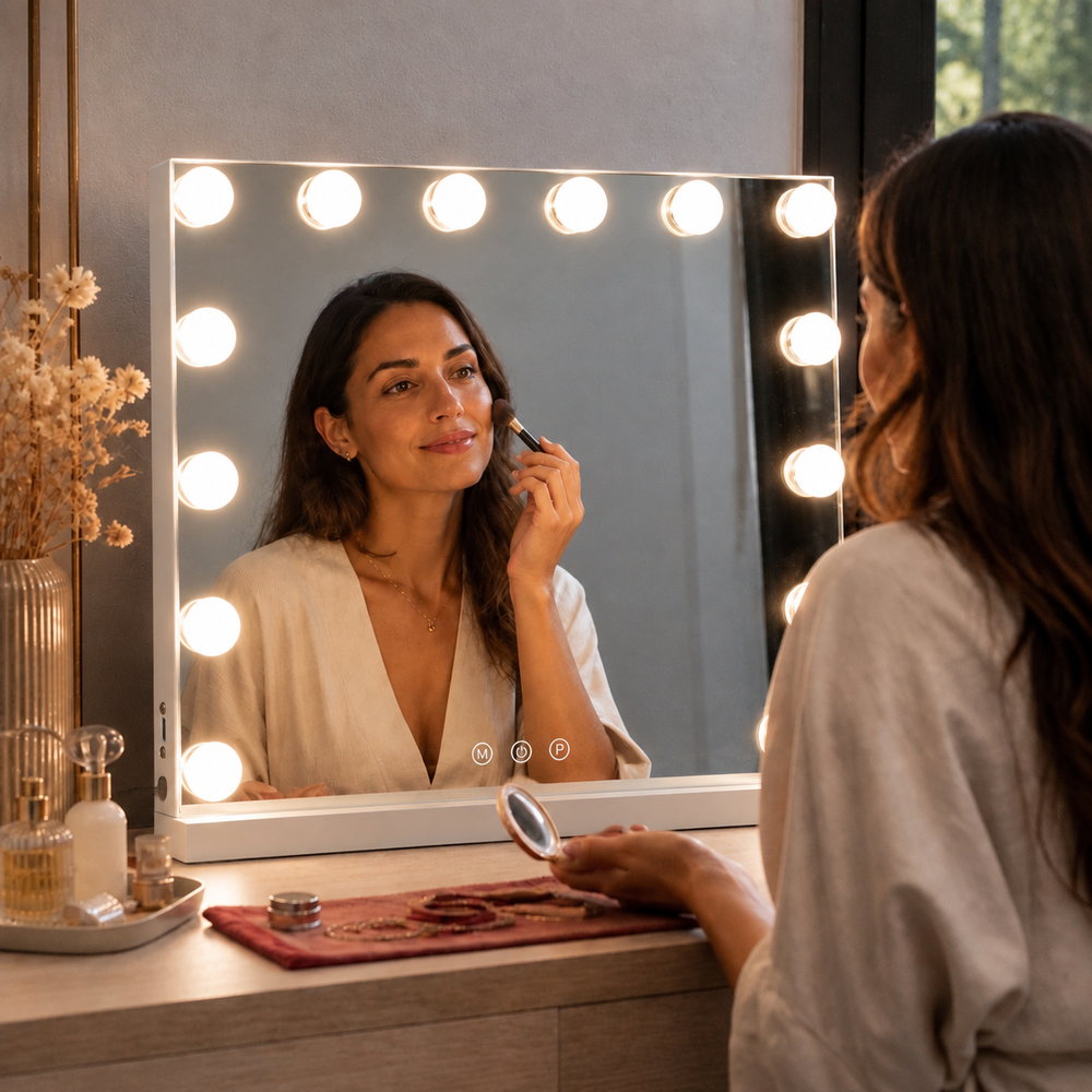 Showtime Hollywood Mirror with 15 Bulbs | Eleva regenerated |03