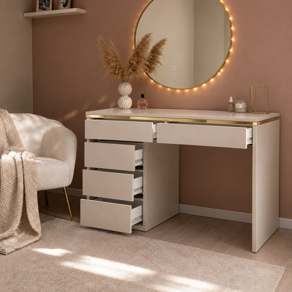 Gold Ribbon Dressing Table in Cashmere | Eleva regenerated |03
