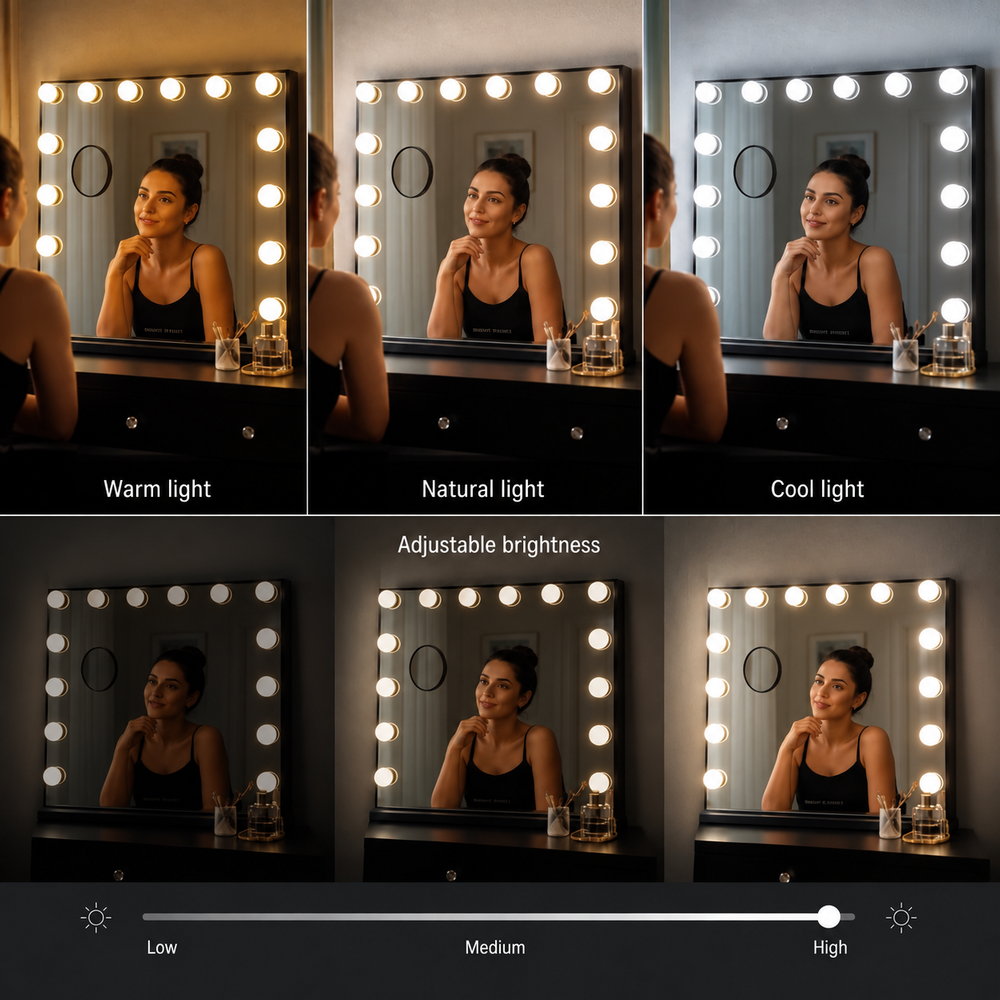 Black Tie Large Hollywood Mirror | Eleva regenerated |03