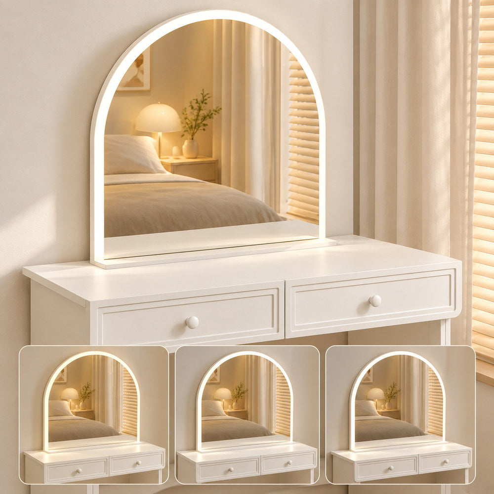 Moonlit Arch Dressing Table in Cream White | Eleva regenerated |04