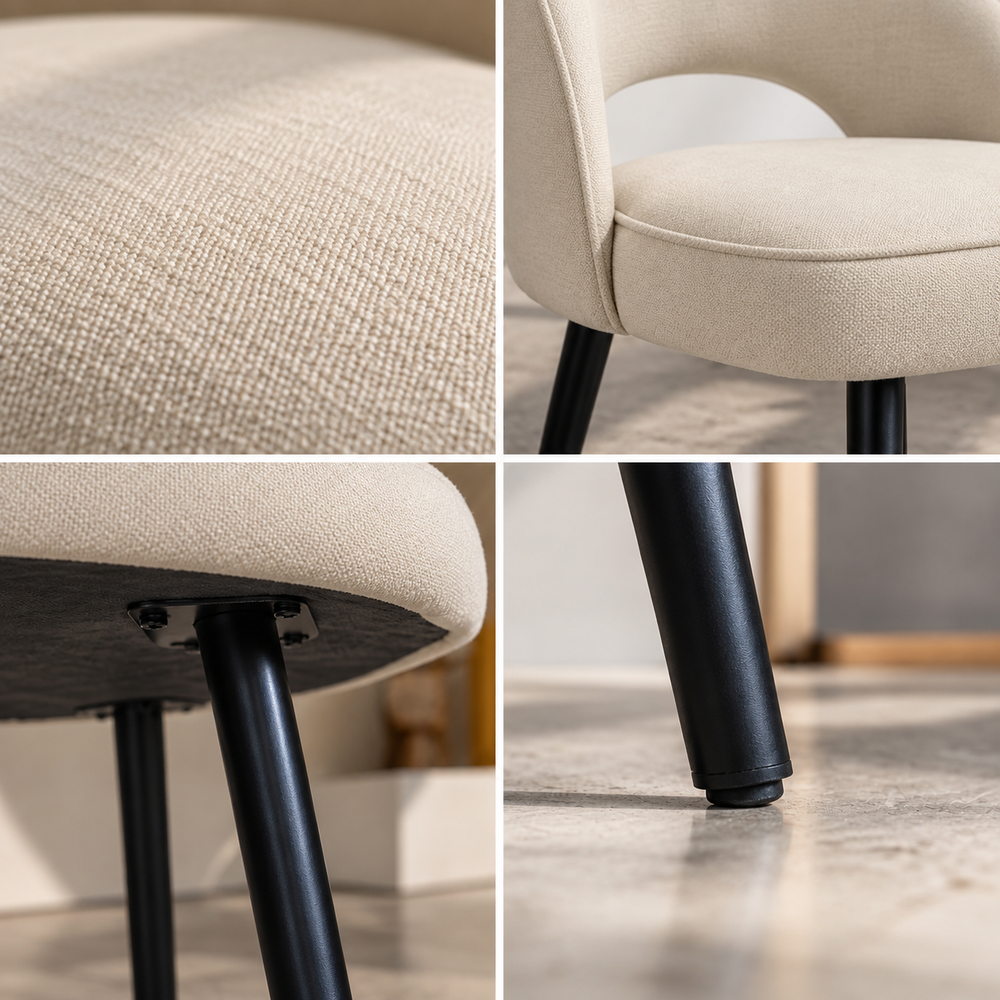 Warm Latte Tufted Vanity Chairs, Set of 2 | Eleva regenerated |04