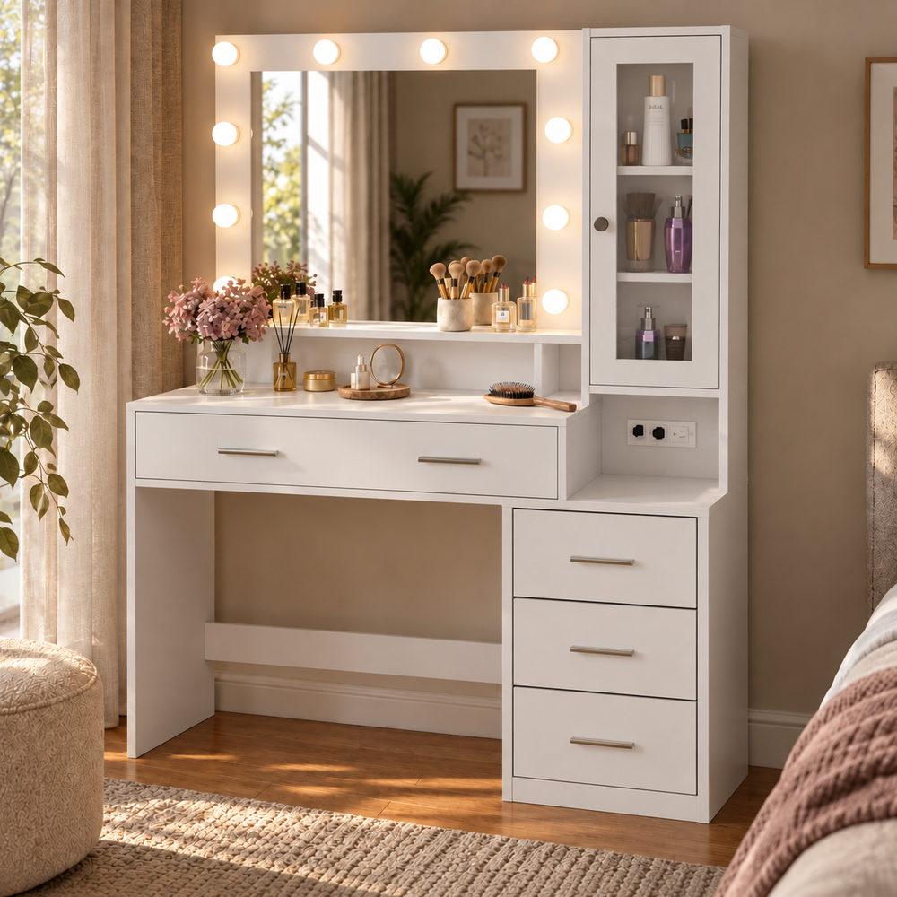 Starlit Hollywood Vanity in White | Eleva regenerated |04