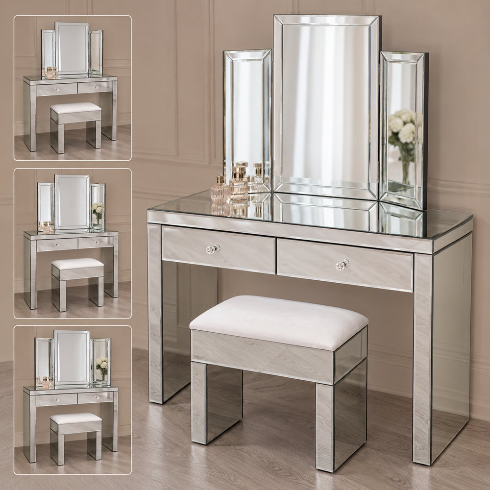 Silver Lining Mirrored Dressing Table | Eleva regenerated |04