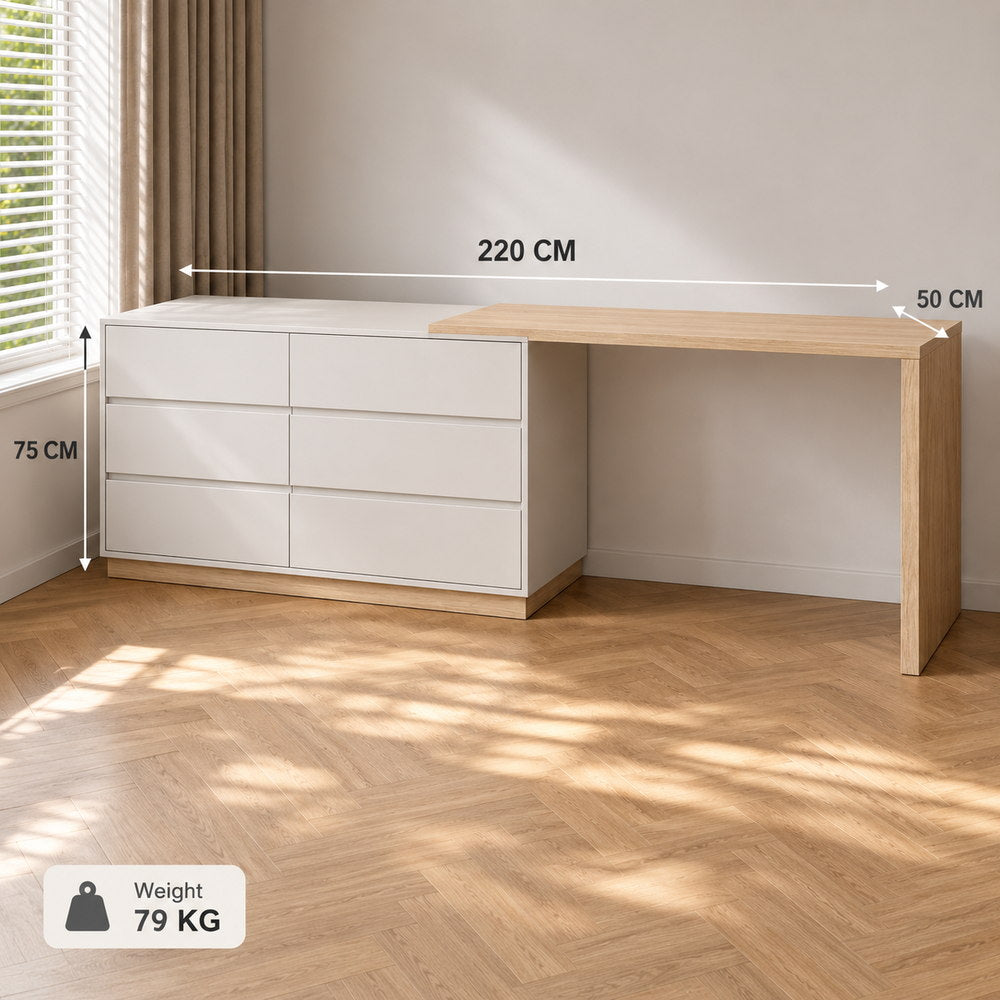 Slow Morning L-Shaped Dressing Table Desk | Eleva regenerated |04